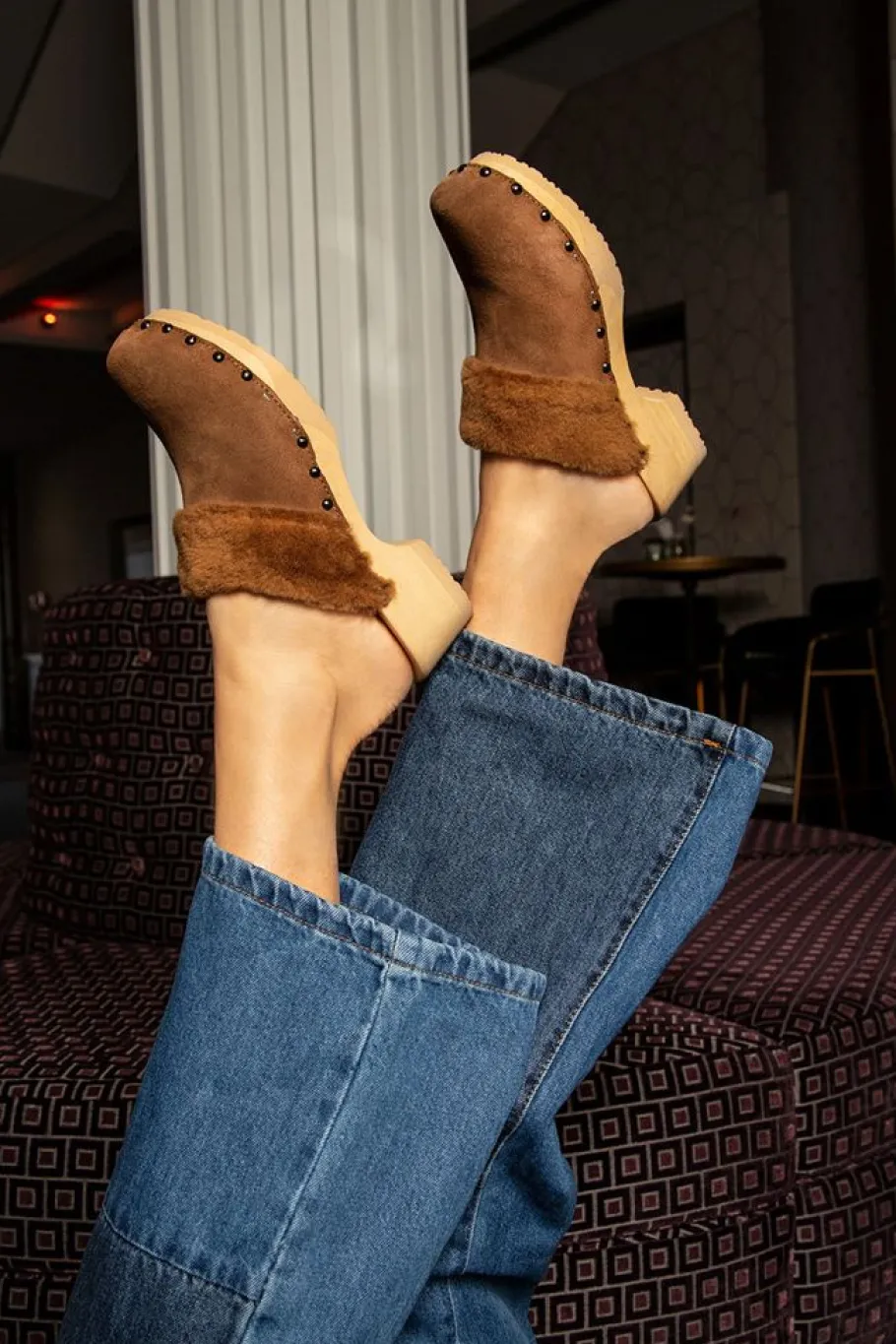 SOFTCLOX Tizia Kaschmir/Lf Whiskey (Natur)-Frau Clogs