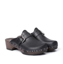 SOFTCLOX Tomma Nappa Schwarz (Dunkel)-Frau Clogs